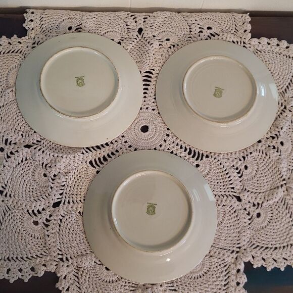 Vintage Set of 3 Noritake Handpainted Swan Plates - Picture 3 of 5